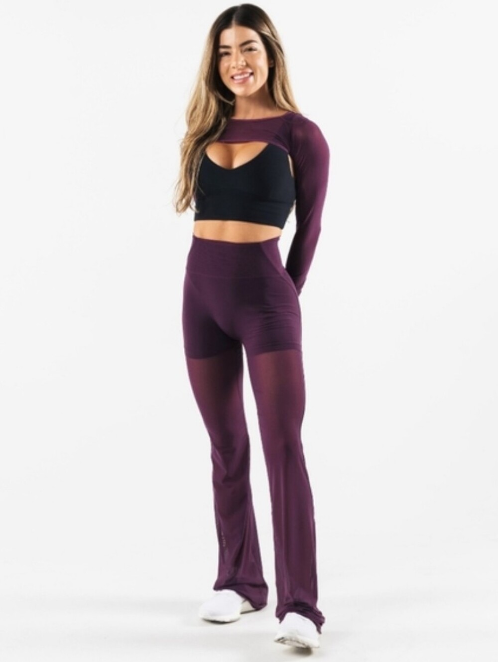 NWT Alphalete Mesh Astor Flared Pants Size XS